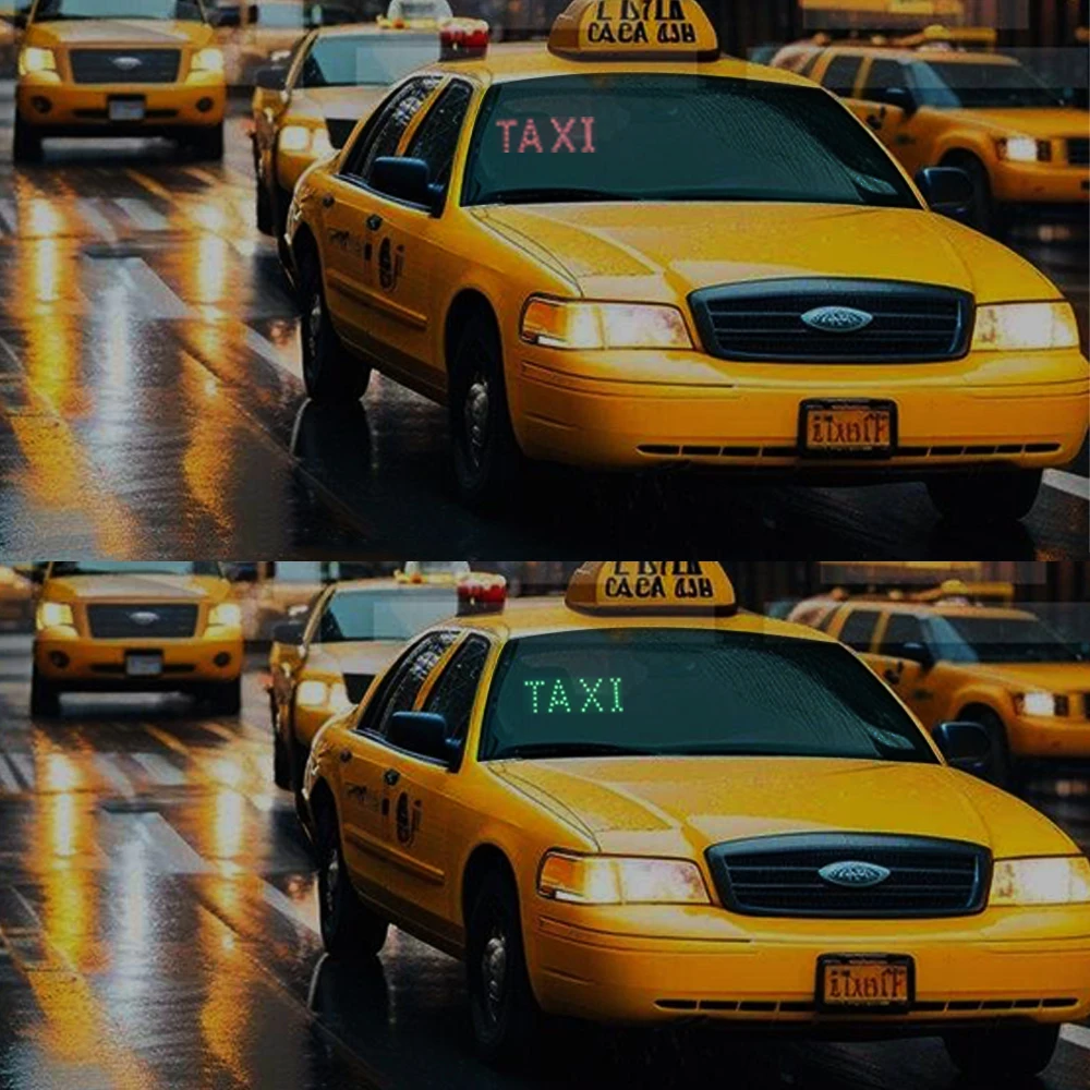 1 قطعة علامة سيارة أجرة للسيارات ، لونين الأحمر والأخضر led علامة السيارة لنافذة السيارة الزجاج الأمامي كابينة ضوء سيارة أجرة