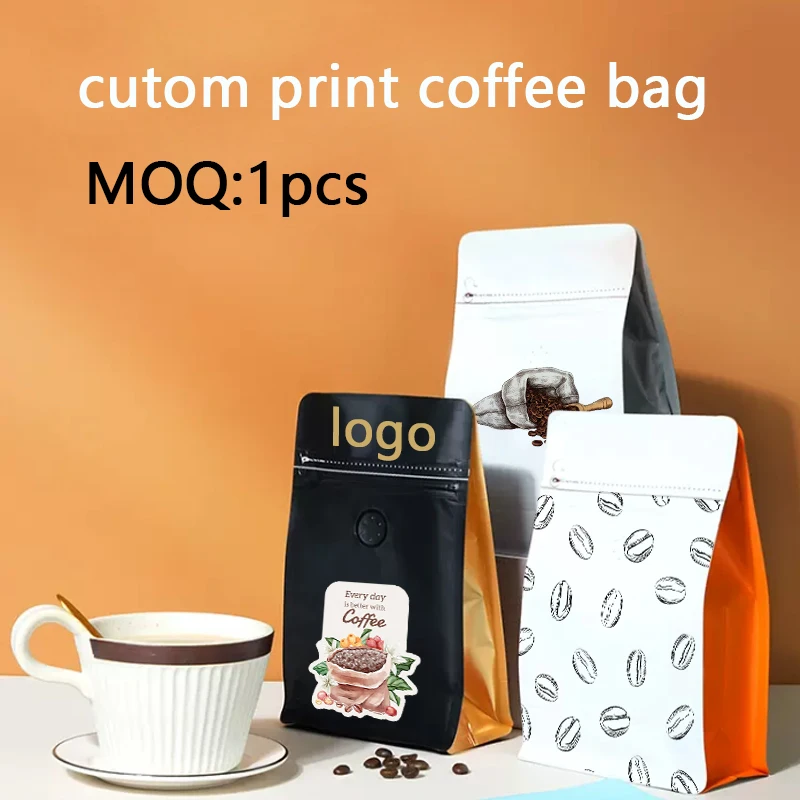 Custom Printed StoBag Coffee Beans Aluminum Foil Food Powder Tea Nuts Packaging Bag with Air Valve Ground Coffee Valve Bags