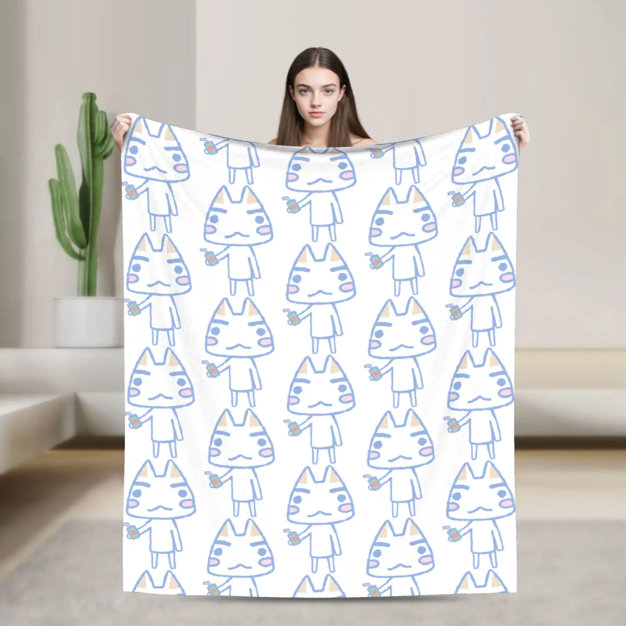 Toro Inoue Cat juice Wool Blanket  Awesome Throw Blanket for Bed Sofa Couch 125*100cm Bedspreads,