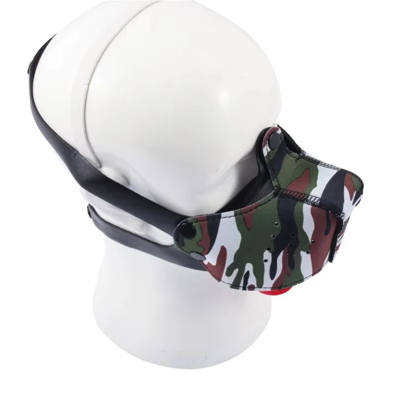 Máscara de cosplay de cachorro ajustável, máscara de cosplay de halloween, acessórios de festa, arnês leve, focinho de escravo de cachorro para cosplay, bondage