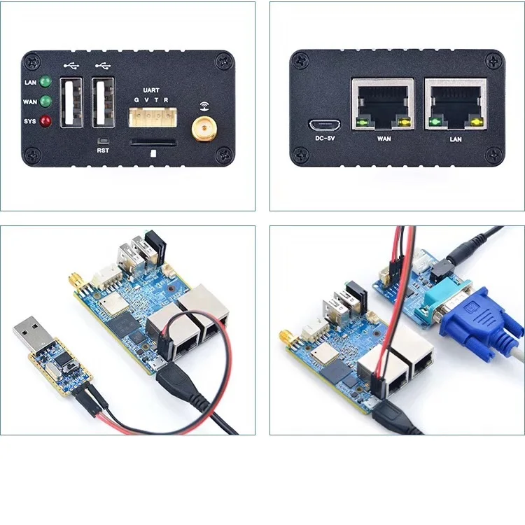 مجموعة NanoPi R1 (1G DDR RAM)، YoungSunTek، H3 Quad Cortex-A7، 1.2 جيجا هرتز، Wifi&BT، USB2.0، OpenWRT، Ubuntu Linux Armbian