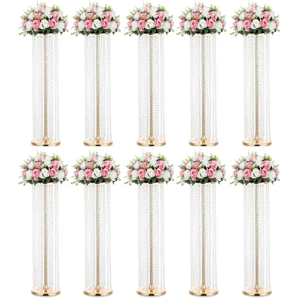 10 pieces of 35.4-inch high, trumpet shaped, smooth surface, rust proof, metal zinc vase for wedding decoration