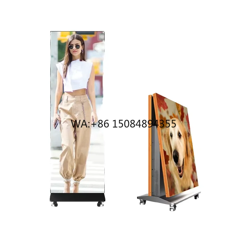 

P1.25 P2 P2.5 GOB Waterproof LED Poster Screen Foldable Outdoor Indoor Digital Display Portable Advertising Screen