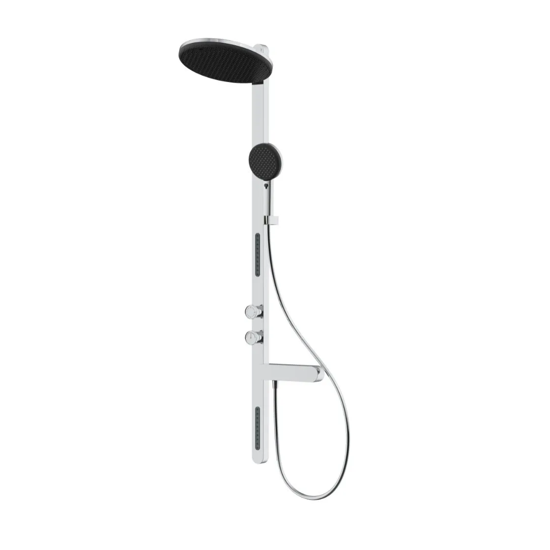 Ultra-thin Wall-mounted Large Shower Set Brass Multi-functional Air Pressurized Shower Set Back Spray