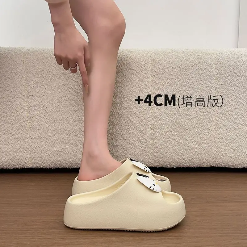 2026 Hello Kitty Cartoon Thick Sole Slippers Women Kawaii Kt Summer Soft Shoes Anime Cute Sanrio Eva Non-Slip Girls Home Sandals - view 5