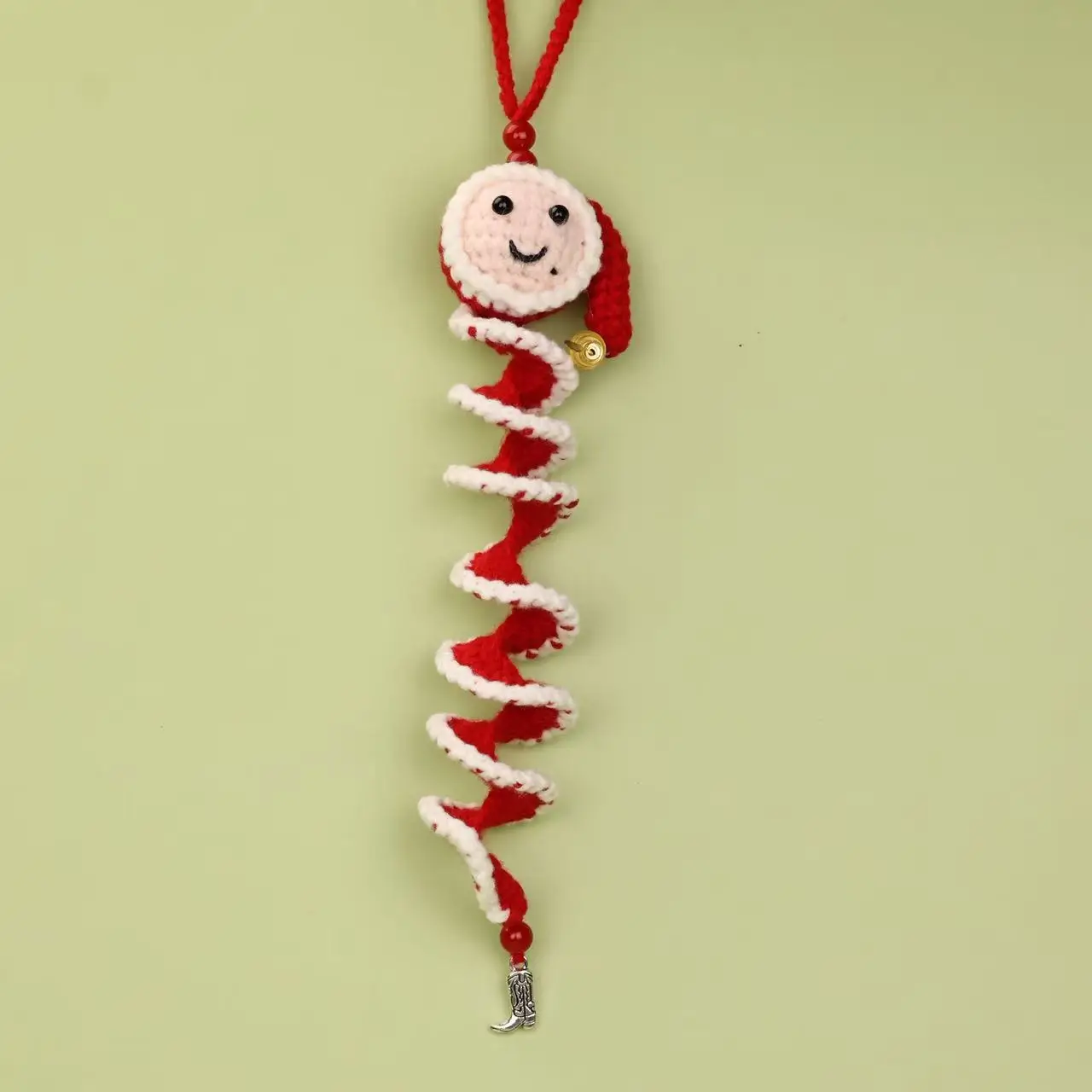 2026 Gehäkelter Weihnachtsanhänger Gestrickter Weihnachtsmann-Anhänger Niedliche Christbaumschmuck-Deko – Detail 3