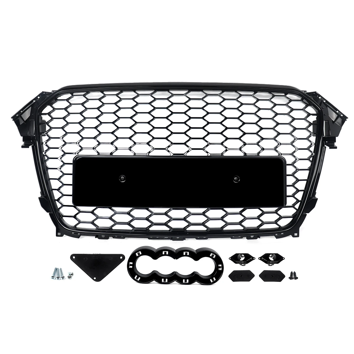 Frontgrille geschikt voor Audi A4 RS4 stijl glanzend zwart honingraat mesh grill B8.5 2013-2016 voorbumper radiator grilles luchtinlaat