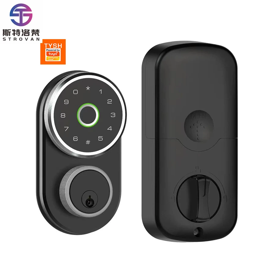 

STLF Keyless Entry Smart Security Door Lock Aluminum Alloy Tuya Fingerprint Deadbolt for Office Home Door Lock Tuya Technology