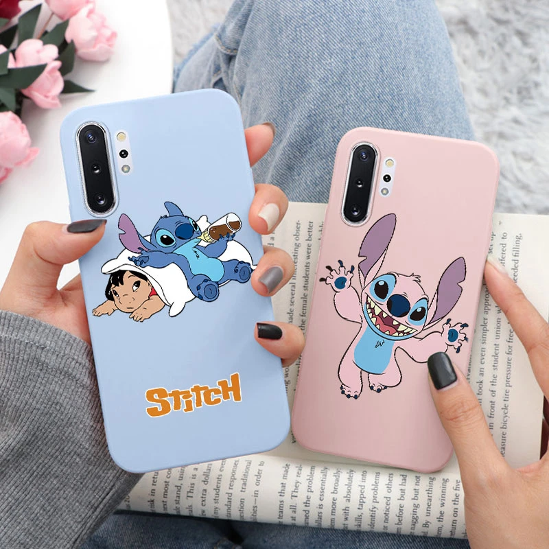 Stitch Case For Samsung Galaxy Note 10 Note10 Plus Protective Cover Anime Cartoon Soft Silicone Funda For Samsung Note 10+ Bags