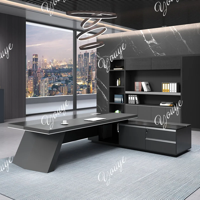 Workstation Large Storage Office Desk Work Chair Set Executive Reception Organizer Table Study L Shaped Escritorio Furniture