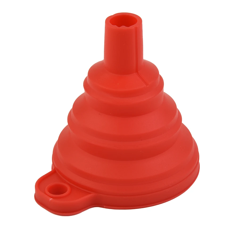 Embudo de silicona plegable para coche, embudo automático para aceite, combustible, gasolina, diésel, relleno de cambio de fluido de-20 °C a 220 °C, 7,5 cm x 8cm, accesorios para coche