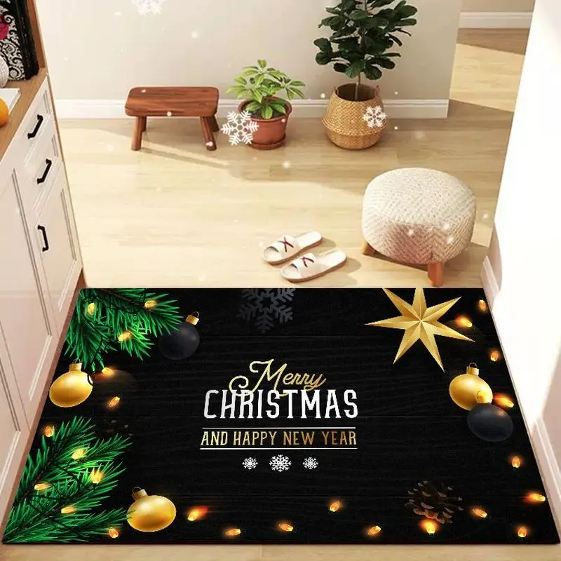 Luxury Christmas Doormat, Affordable New Year Non-Slip Entry Rug, Elegant Bathroom Decorative Mat, Festive Home Decor 2026