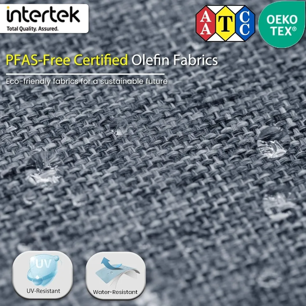 

4 Pieces Patio Furniture Set, Metal Sectional Sofa Patio Conversation Set with 6 Inch Cushions, Modern Patio Corner, Customized