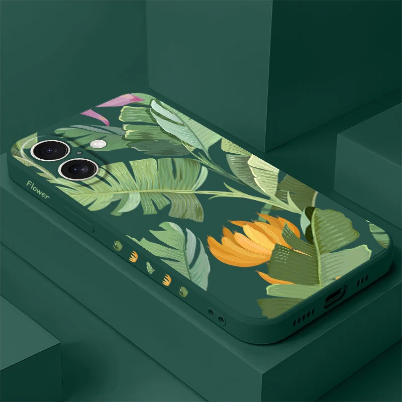 

Banana Leaf Phone Case For iPhone 16 16e 15 14 13 12 11 X XR XS Plus Pro Max Mini Silicone Cover