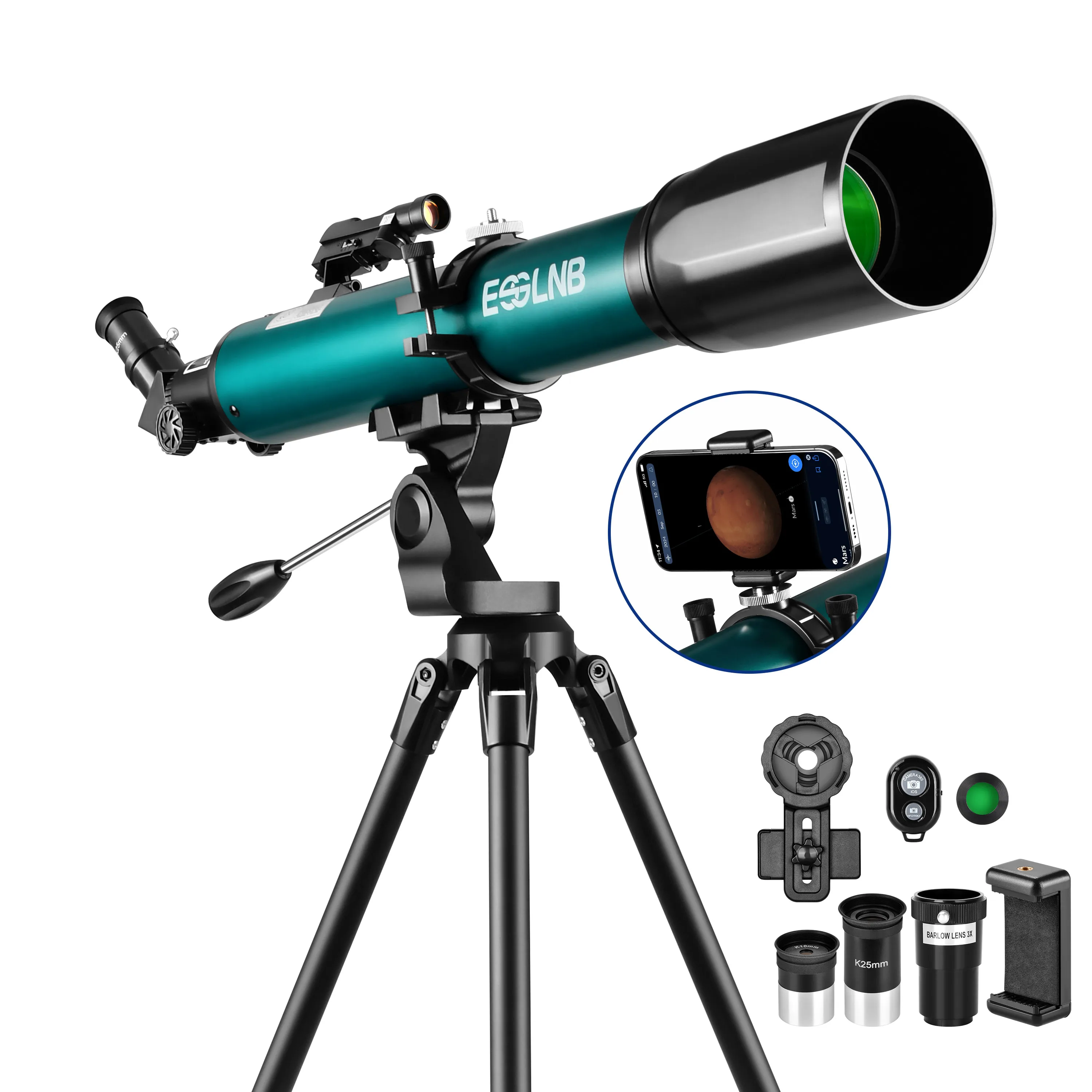 FM70080 Telescopen voor astronomie Volwassene met Sky Tonight APP Smartphone-adapter Verstelbare statief Draadloze afstandsbediening voor maanhorloge - afbeelding 2