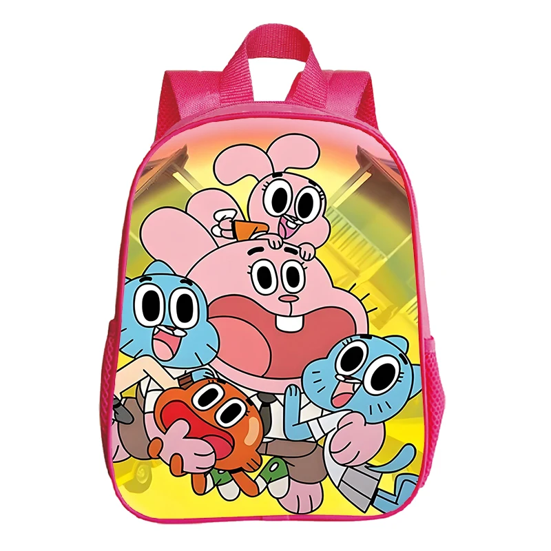 The Amazing World Of Gumball School Backpack Kids Cartoon Bookbag Kindergarten Bags Girls Pink Schoolbag Children Anime Backpack