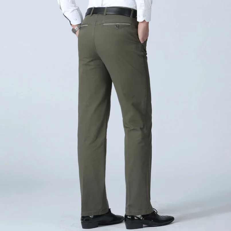 Men\'s Summer Thin Casual Suit Pants Autumn Thick 100% Cotton Classic Business Fashion Stretch Trousers Male Brand Clothes