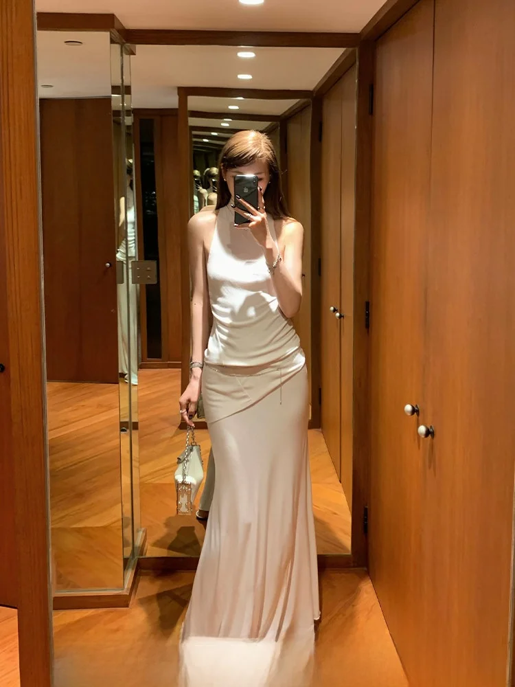 

Костюм-двойка Xzichic Venus Arrival: длинная юбка-рыбий хвост и топ на бретелях, повседневный летний модный женский комплект