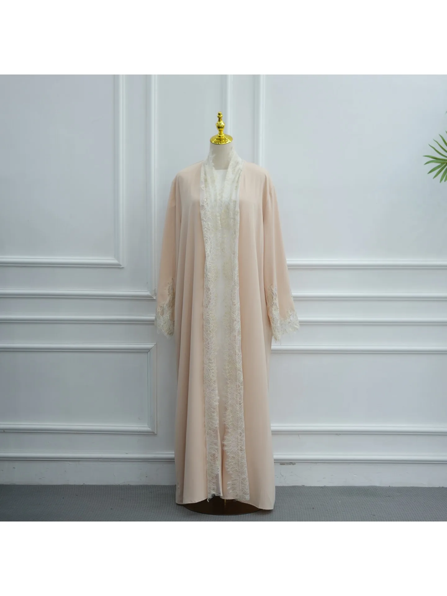 Abaya-Kleid für Frauen Eid Spitzen-Cardigan Robe Partykleider Muslimische Jalabiya Ramadan Marokko Dubai Abayas Kaftan Islam Vestidos