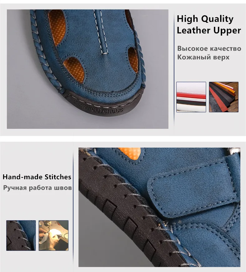Bestseller Sommer Herren-Sandalen Outdoor Herren-Strandsandalen Handgefertigte Leder-Römersandalen Modische Herren-Wasser-Trekking-Sandalen – Detail 4