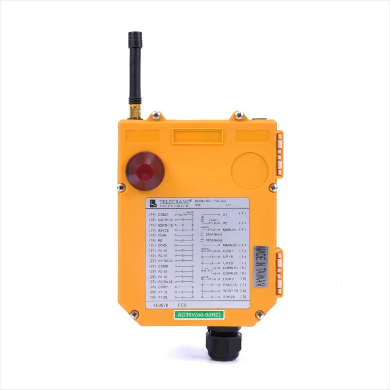 Imagem -04 - Interruptor de Controle Remoto sem Fio Telecrane F2412d Industrial Rádio Grua Velocidade Dupla 36v 220v 380v 12 Canais