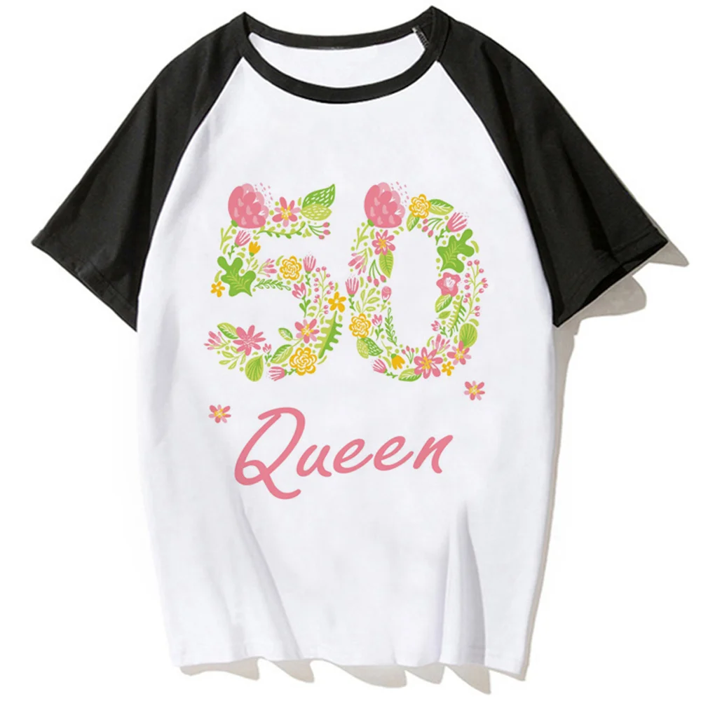 

50 Ans 50th Years Birthday t shirt women summer funny t shirt female harajuku Japanese manga clothes