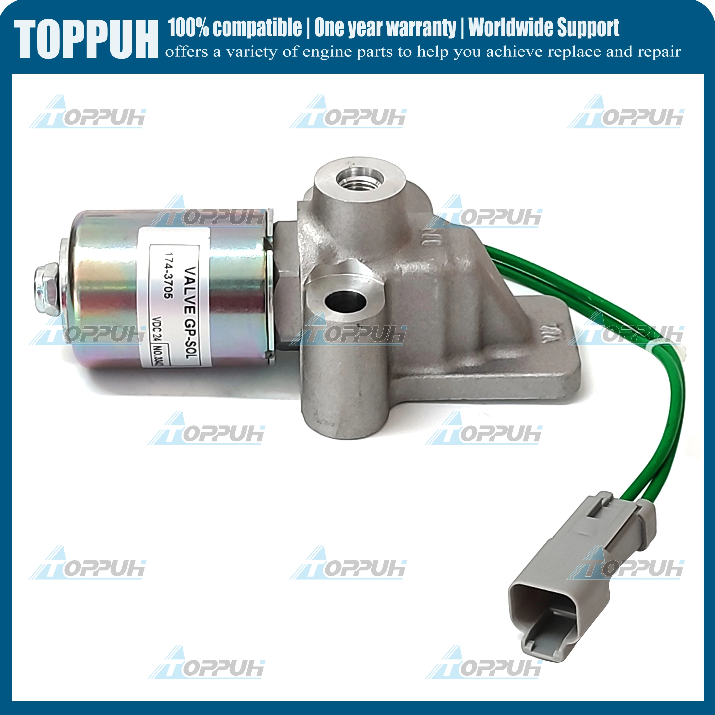 

24V 174-3705 Solenoid Valve Assembly For Caterpillar CAT 120H 135H 140H 160H 160K 163H 120K 143H