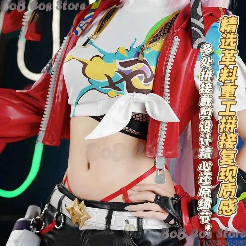 2025-11 Rappa Honkai Star Rail Cosplay Kostüm Disfraz Ranha Uniform Rosa Perücke Spiel Anime Halloween Weihnachten Party Comic-Con Rol