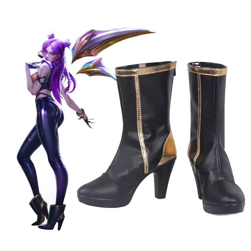 LOL KDA Boot Ahri Kaisa Evelynn Akali Scarpe Cosplay Uomini E Donne Stivali di Pelle Artificiale Halloween Party Coser Scarpe MN11