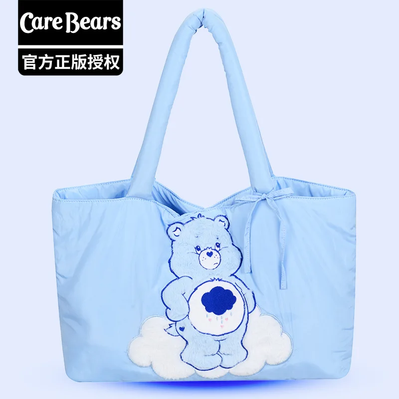 

Genuine Love Bear Carebears Puff Shoulder Bag Filled with Cotton Embroidered Tote Bag Large Capacity Student School Bag