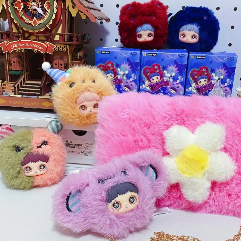 

New Authentic Maymei V6 Crazy Circus Plush Blind Box Doll Girl Bag Pendant Mystery Box Plush Doll Birthday Halloween Birth Gift
