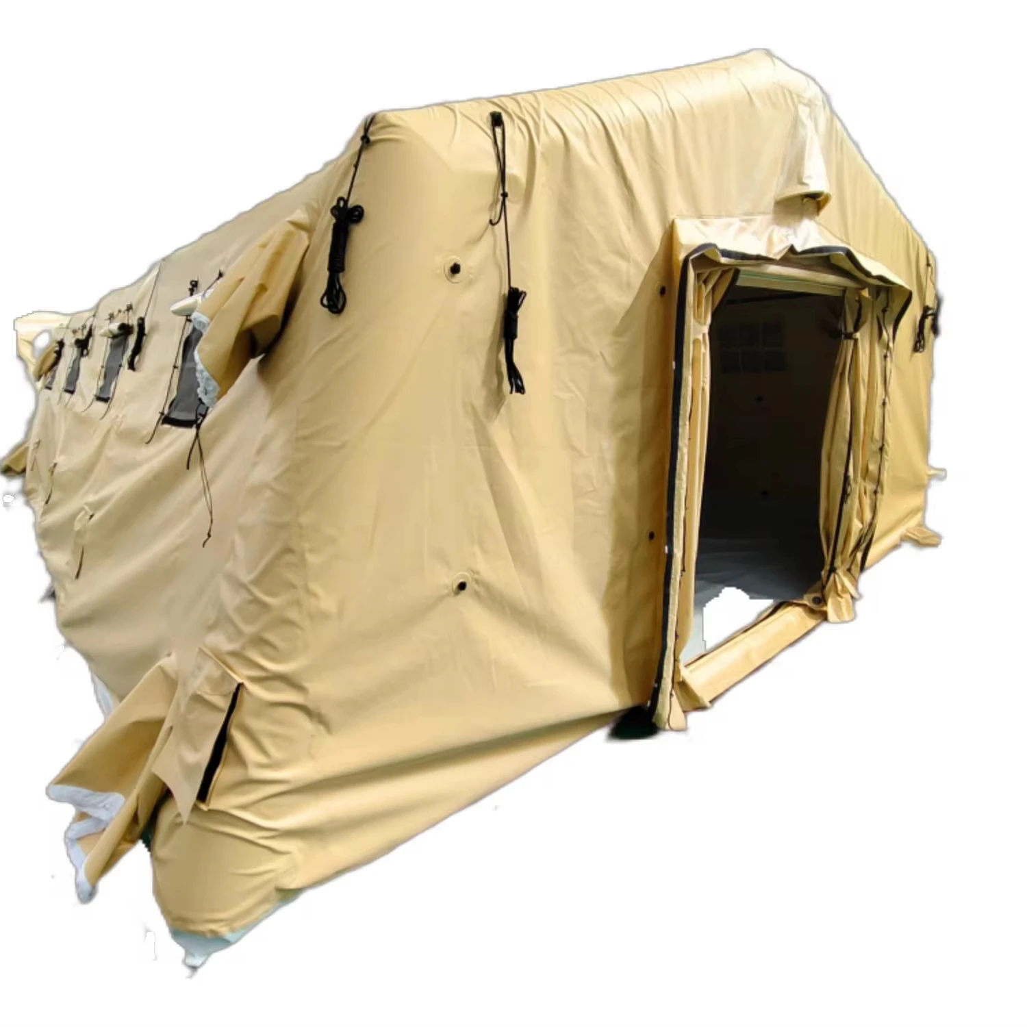 

Luxury Outdoor Easy up Large Canvas Inflatable Tent with Multiple Window Chimney Mouth Customized Color Tent