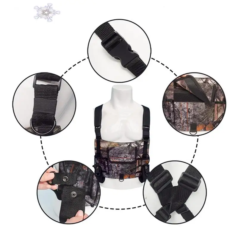 

Radio Chest Vest Harness Chest Front Pack Pouch Holster Camouflage Wireless Pager Vest
