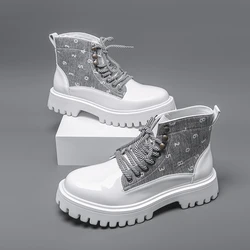 Men's English Style Thick Sole Design Men Boots Luxury High End Top Layer Leather Brand Famous Chelsea High Quality Casual Boots