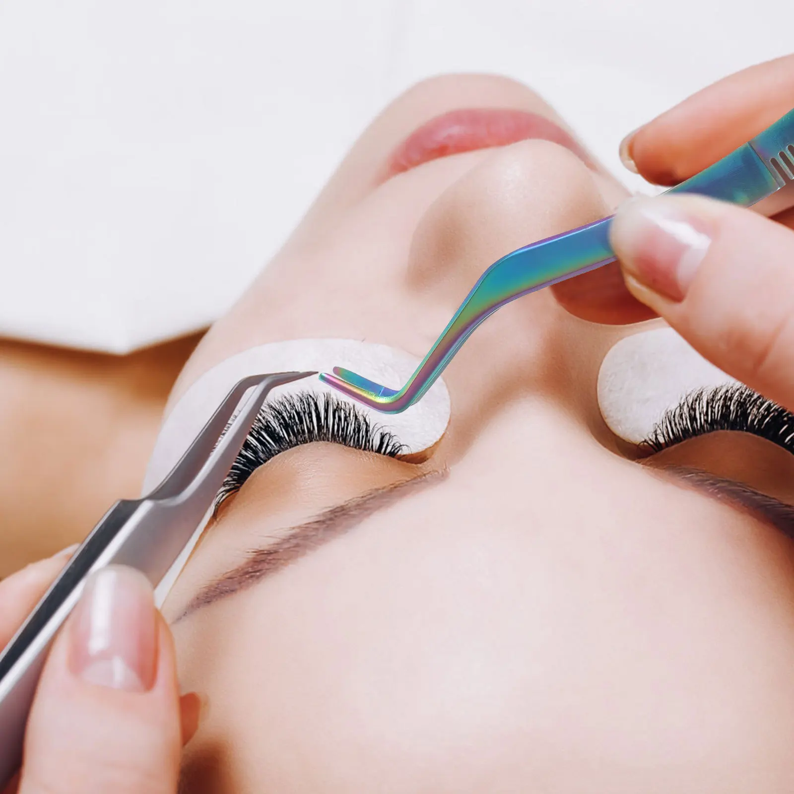 Peigne à pince à cils 2 en 1, applicateur de pincettes à cils en acier inoxydable pour Extension de cils, outil de maquillage, 1 pièce