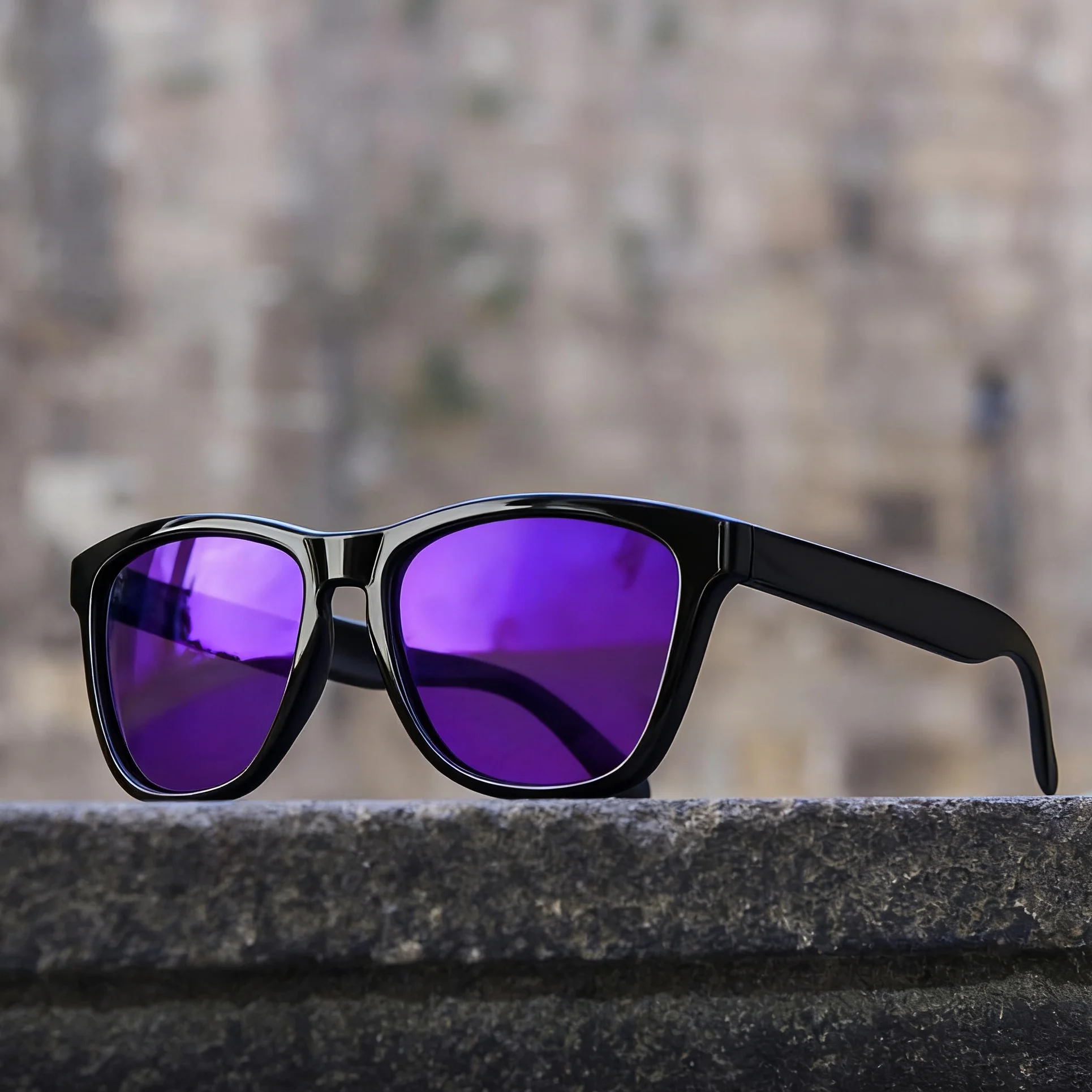 

Dokly Real Polaroized Sunglasses Men and Women Square Purple Lens Black Frame Eyewears