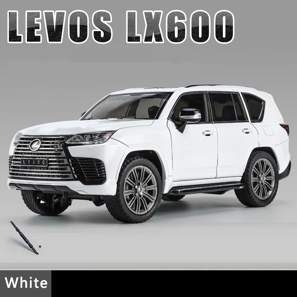 1:24 Simulation Lexus Lx600 Alloy Car Model Sound And Light Pull Back Toy Car Off-Road Vehicle Boy Collection Decoration Gift