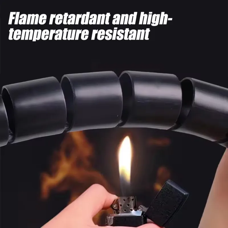 2 متر كابل أنبوب كم مرن الحبل حزمة سلك التفاف نظام إدارة الكابلات مكتب منظم الأسلاك لمكتب المنزل التلفزيون جهاز كمبيوتر شخصي