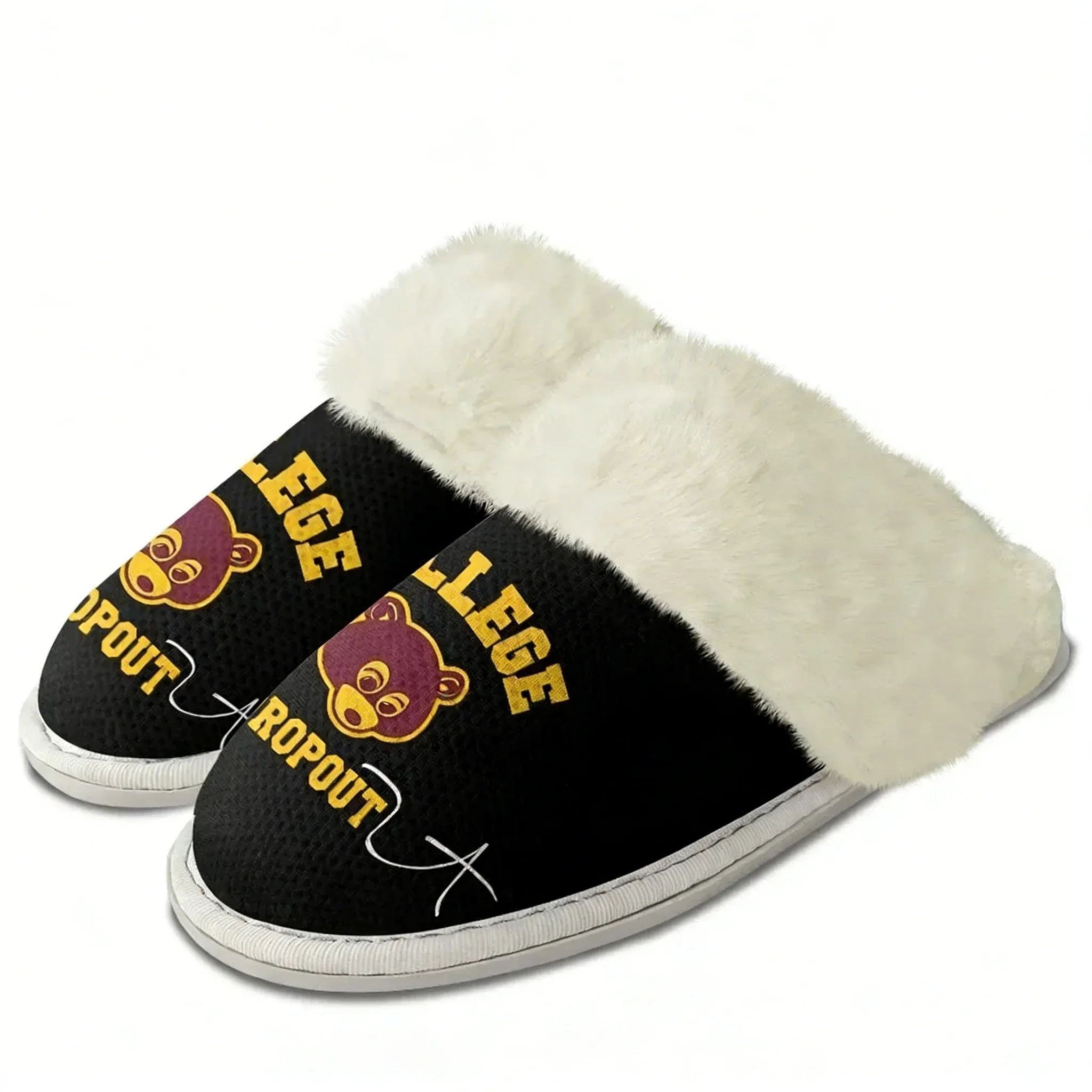 

Kanye West Plush Slippers Keep Warm Shoes Mens Womens Home Cotton Bedroom Customized Thermal Lightweight Slipper DIY