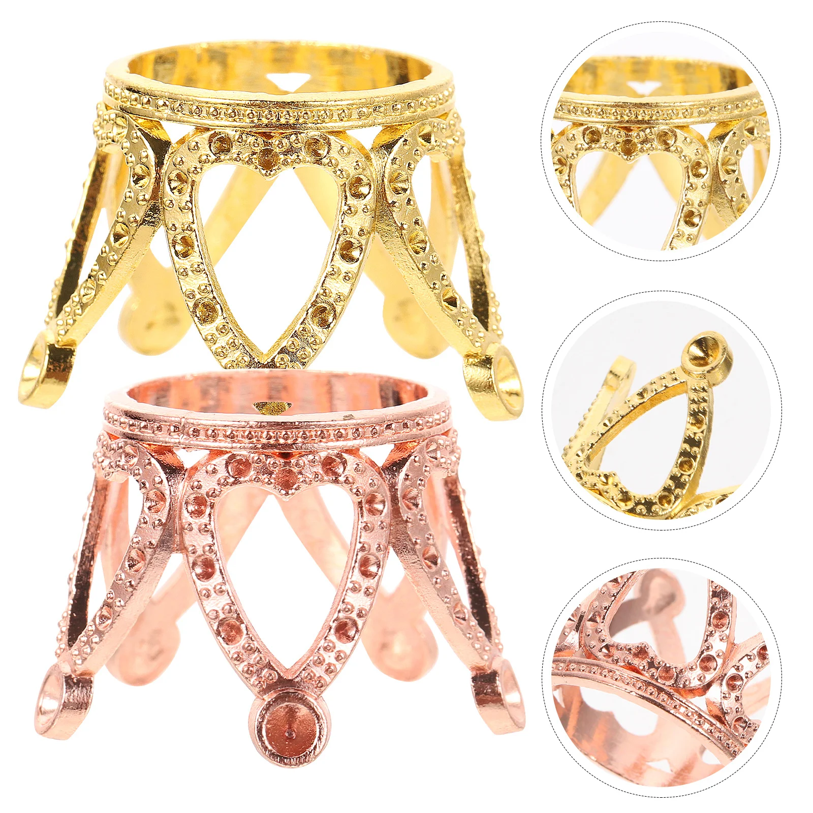 

2Pcs Zinc Alloy Crystal Ball Holder Crown Shape Display Stand Desktop Decorative Pedestal for Home Office Party Crystal Ball