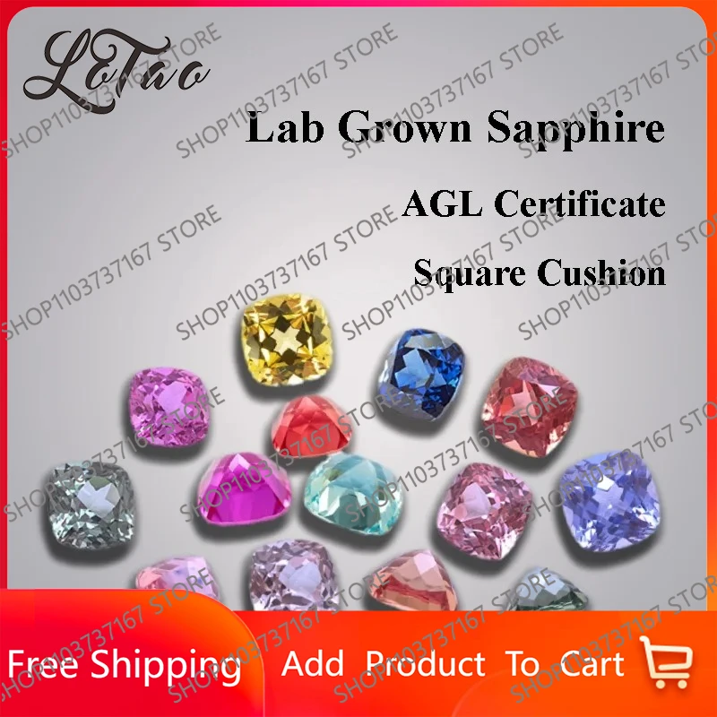 

Lab Grown Sapphire Multiple Colour Cushion Cut Charms Gemstone for DIY Advanced Jewelry Making Materials Selectable Certificate