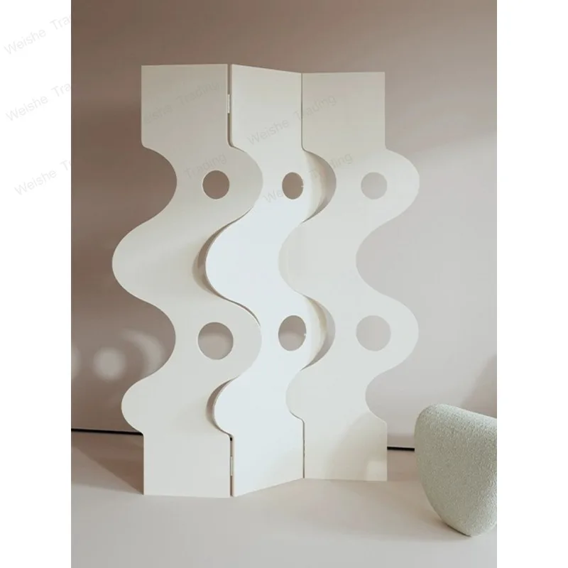 Screen partition medieval cream wind living room entrance entrance folding mobile hollow block