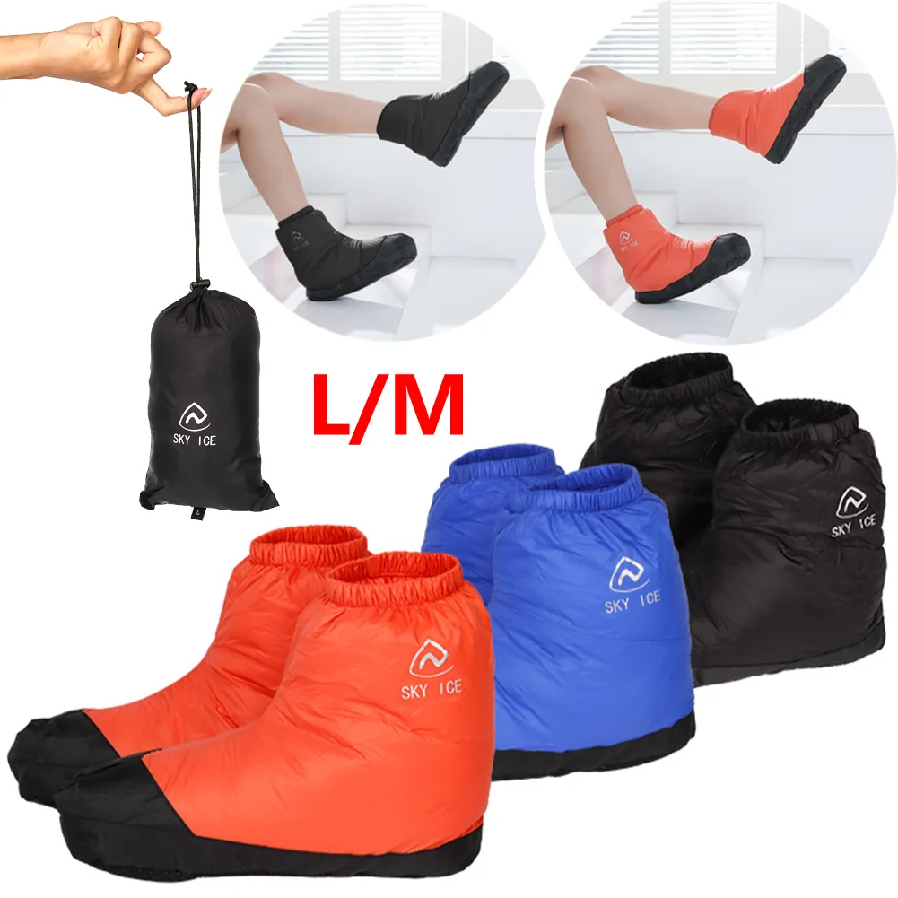 

Ultralight Winter Down Booties Windproof Duck Down Booties for Winter Outdoor Camping Hiking Waterproof Down Feet Cover Shoes