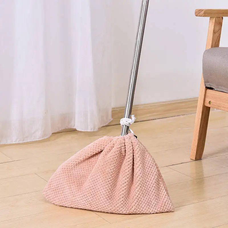 Multi Function Coral Velvet Broom Cover Cloth Floor Mop with Reusable Microfiber Absorbent Mop Household Cleaning Accessories