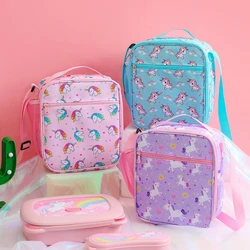 Unicorn Bags for Girl Children Messenger Bag Cartoon Lunch Box Crossbody Bags for Women Tote with Lunch Bags Mother Kid Bag 보냉백