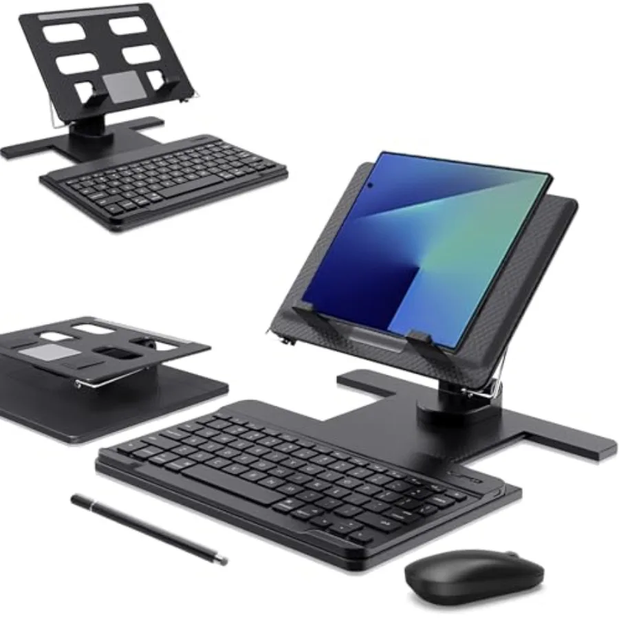 

Desk Stand and Bluetooth Keyboard Combo for Samsung Galaxy Z Fold 7/6/5/Z Trifold 4 in 1 Set Include Mouse Pen Adjustable Folda