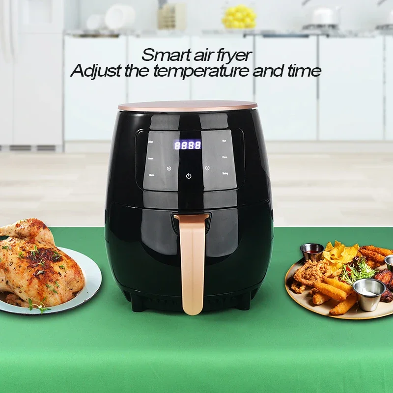 Air fryer 3L4L5L6L Digital intelligent baking grill dehydrating pizza machine Energy saving see-through electric deep fryer image 3