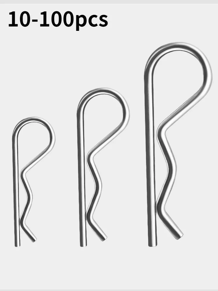 10-100pcs M1 --m4 M5 M6 M7 Spring R Type Cotter Pin Retaining Clips Wave R-shaped Pin Clamp Hair Tractor Pin For Car