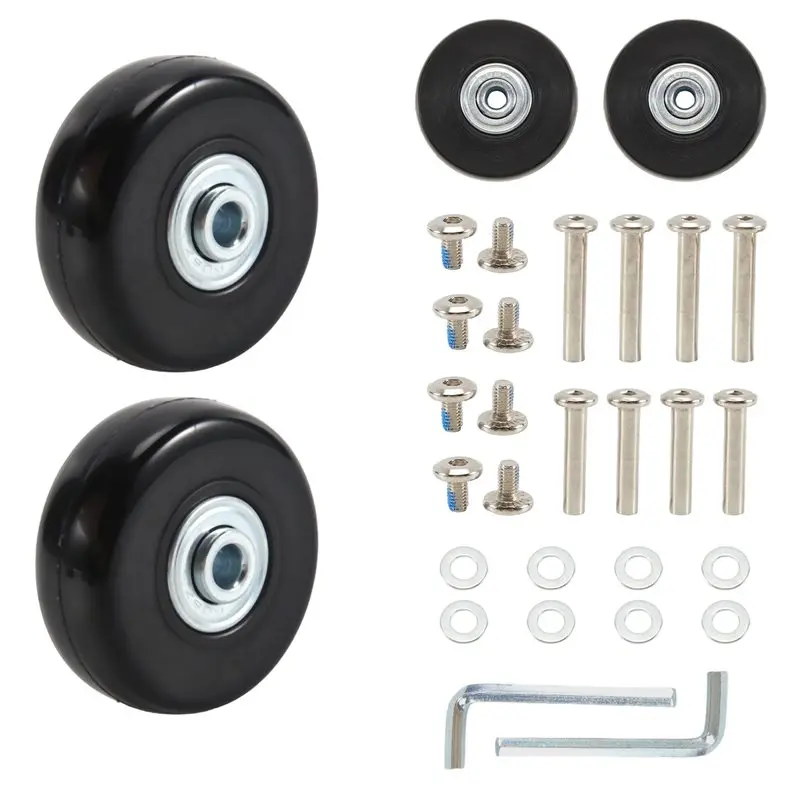 A21F-4Pcs Set Luggage Replacement Wheels 50Mm With 6Mm(0.24In) Bearings Repair Kits ABEC 608Zz For Suitcase And Inline Skate