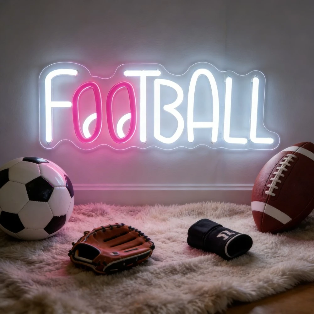 

﻿ Неоновая светодиодная вывеска с футбольной тематикой, USB-подсветка, регулируемая яркость, для футбольных фанатов, футбольных клубов, баров, мужских комнат, подарков на вечеринки, декора стен.